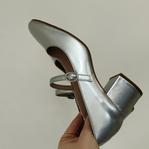 Copper Key Tinsel Patent Mary Jane Pumps in silver - Picture 12 of 12